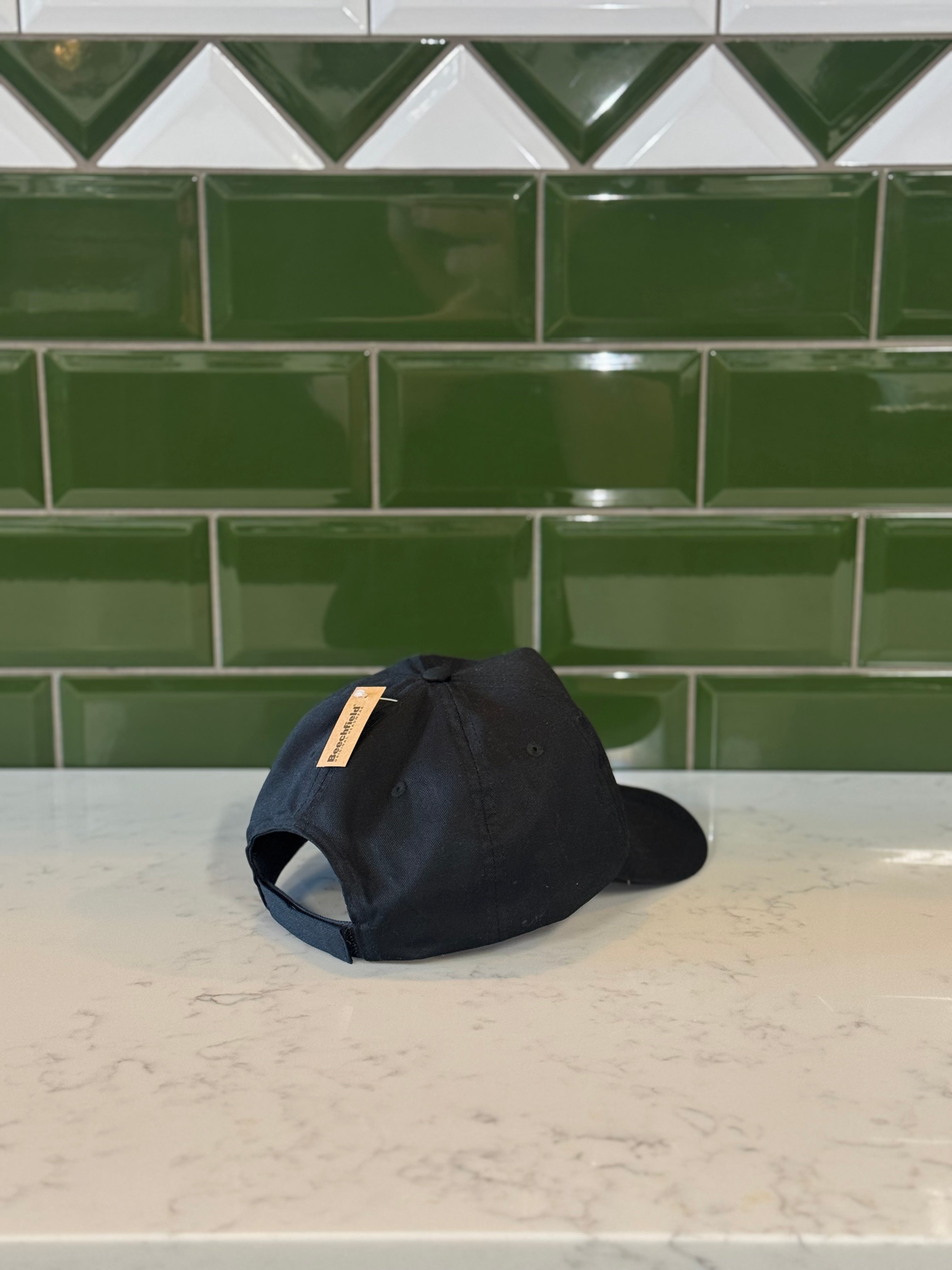 Black Baseball Style Hat With Logo