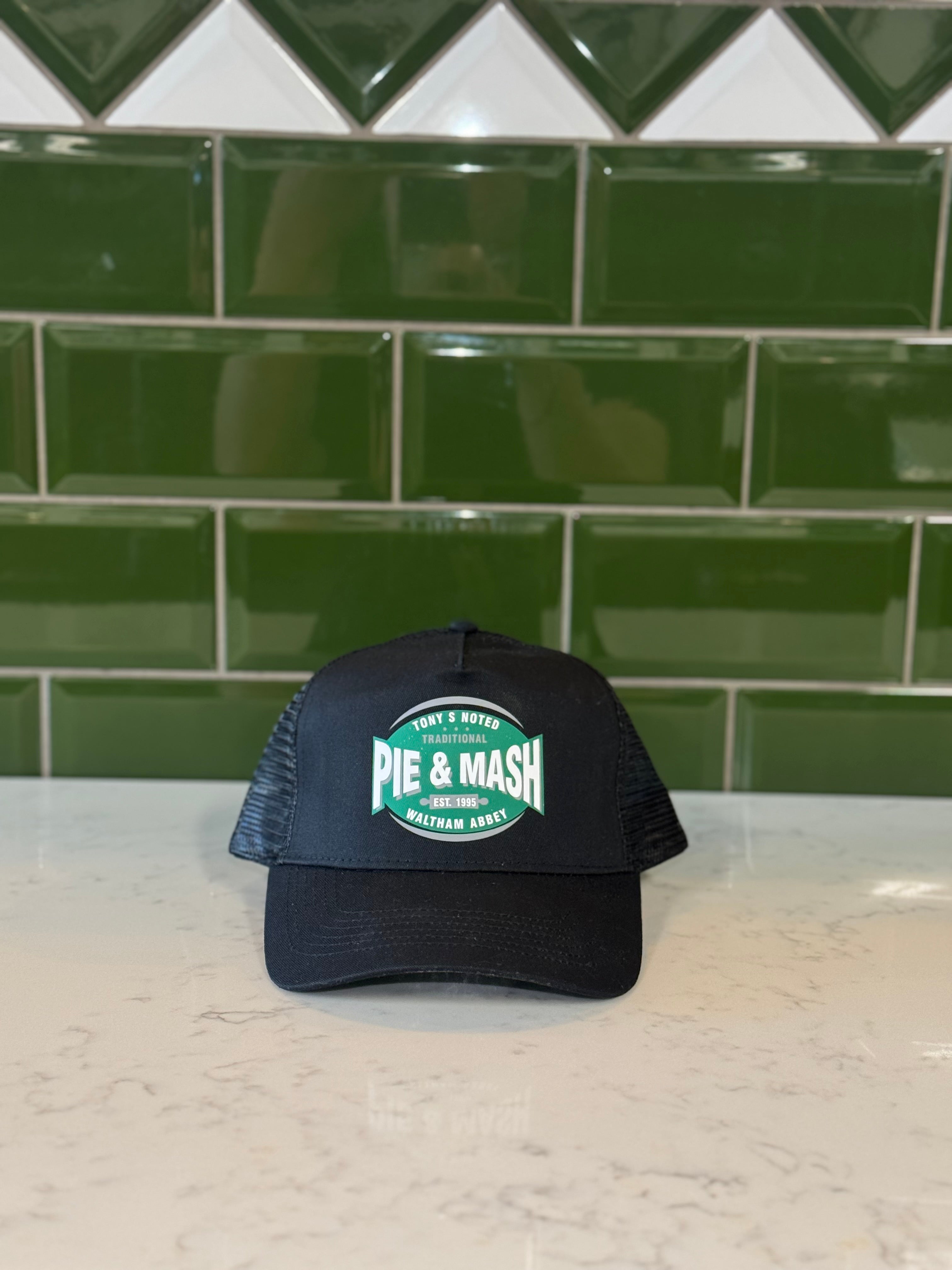 Black Trucker Style Hat With Logo