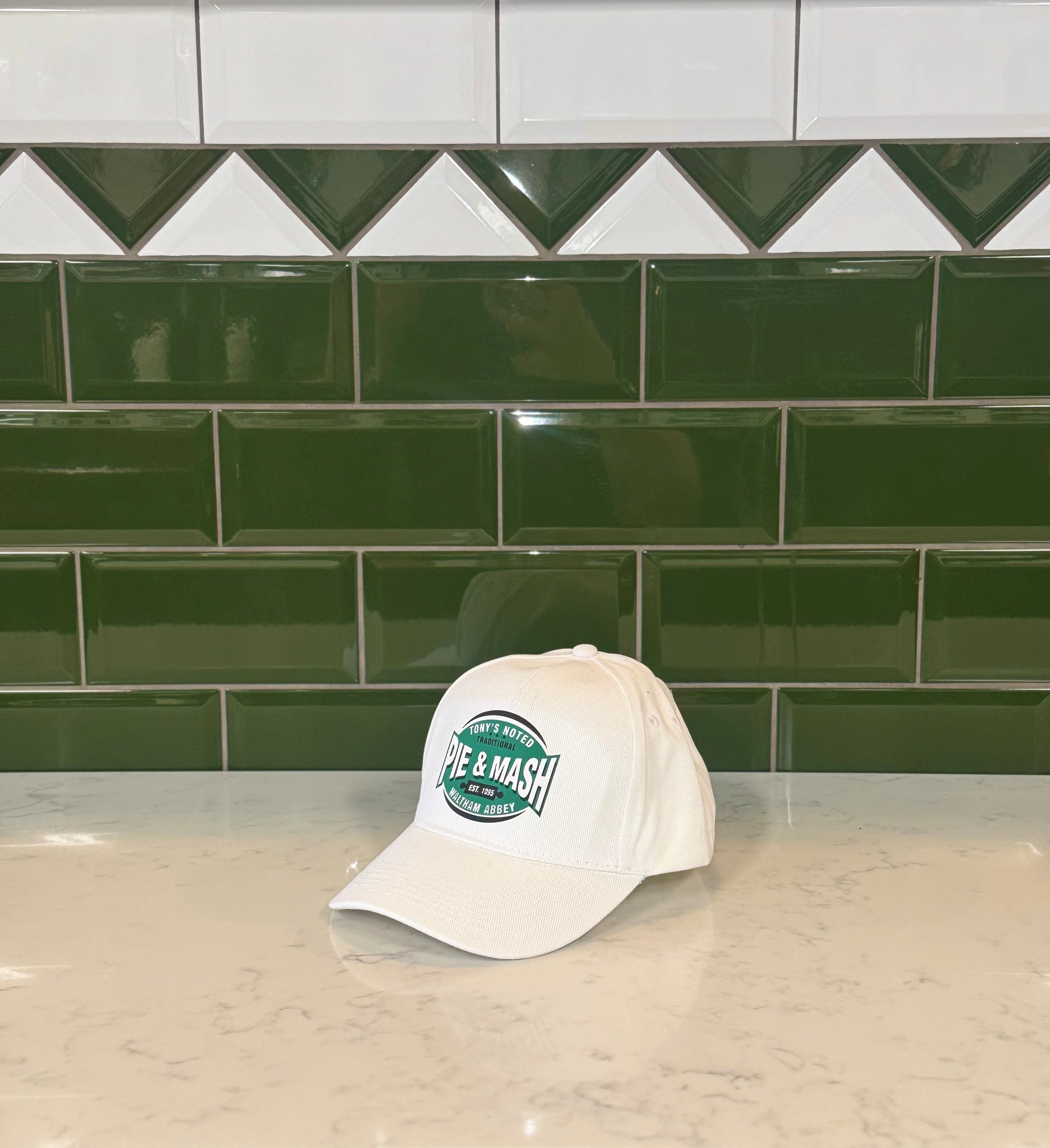 White Baseball Style Hat With Logo